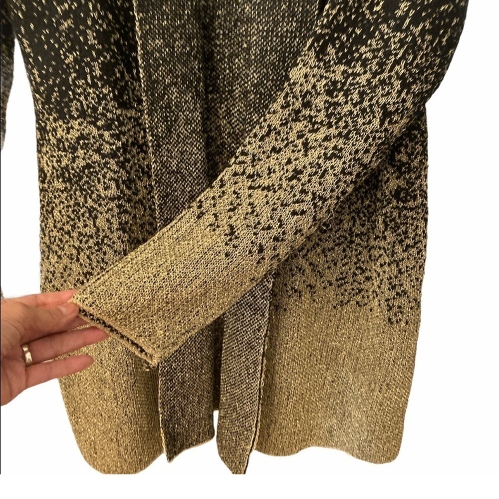 ADRIENNE VITTDINI Black & Gold Holiday Special Ocassions Open Cardigan BNWT - Picture 5 of 7